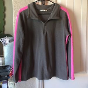 Pink and gray pull over